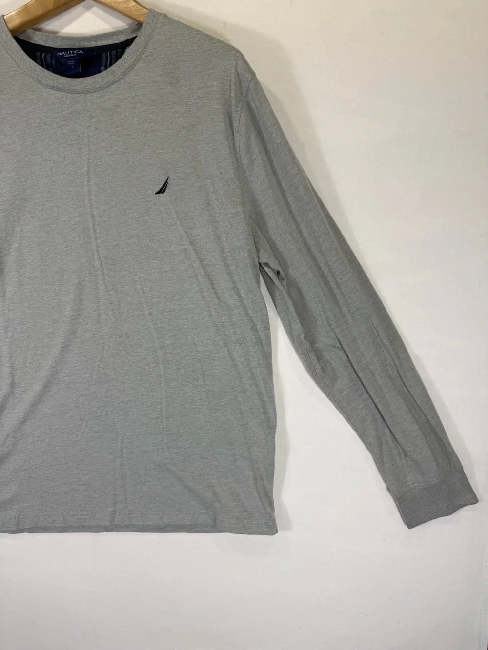 Nautica Light Gray Long Sleeve Crewneck Tee